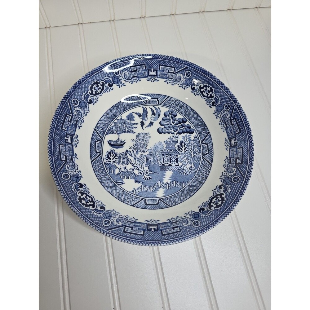 Churchill Blue Willow 9” Pasta Serving Bowls Made In England